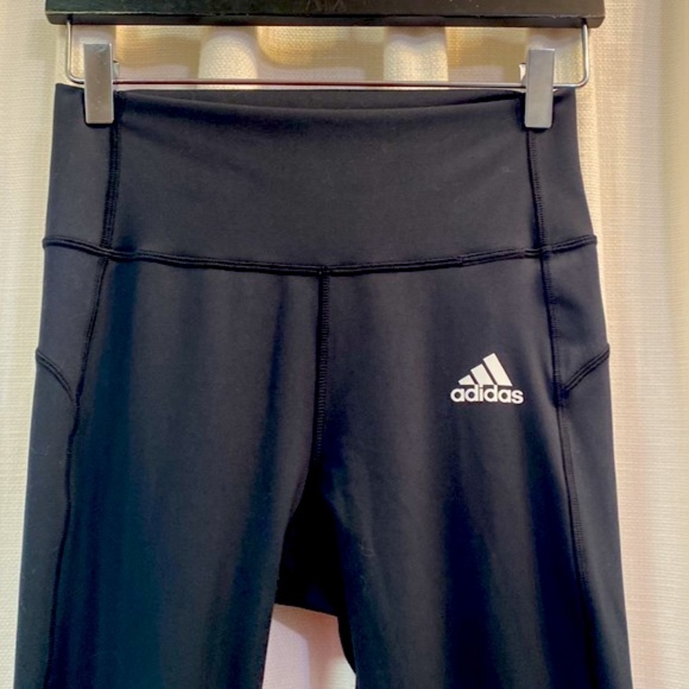 Women’s Black Adidas Aeroready Athletic/Yoga Polyester & Spandex Leggings Size S - Picture 2 of 9
